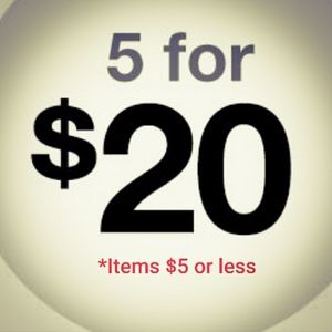 Bundle 5 items costing $5 or less for $20